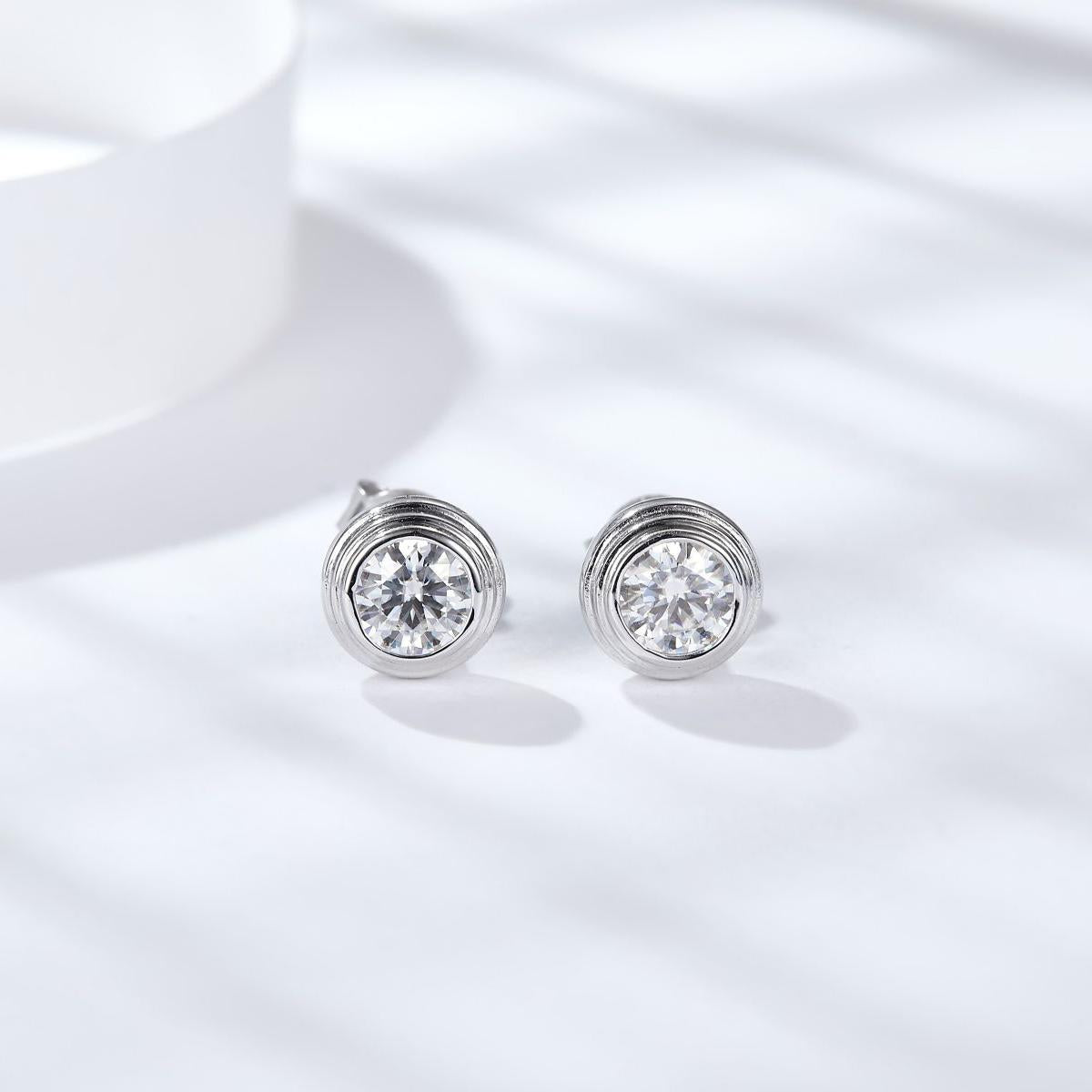 Classic Bezel Stud Earrings