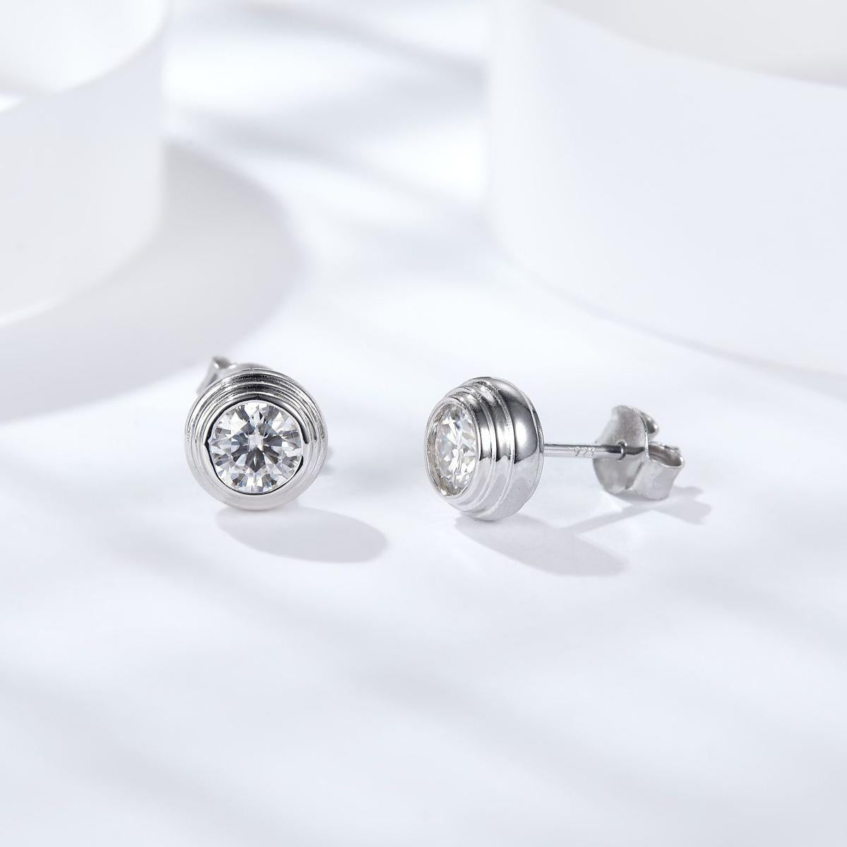 Classic Bezel Stud Earrings