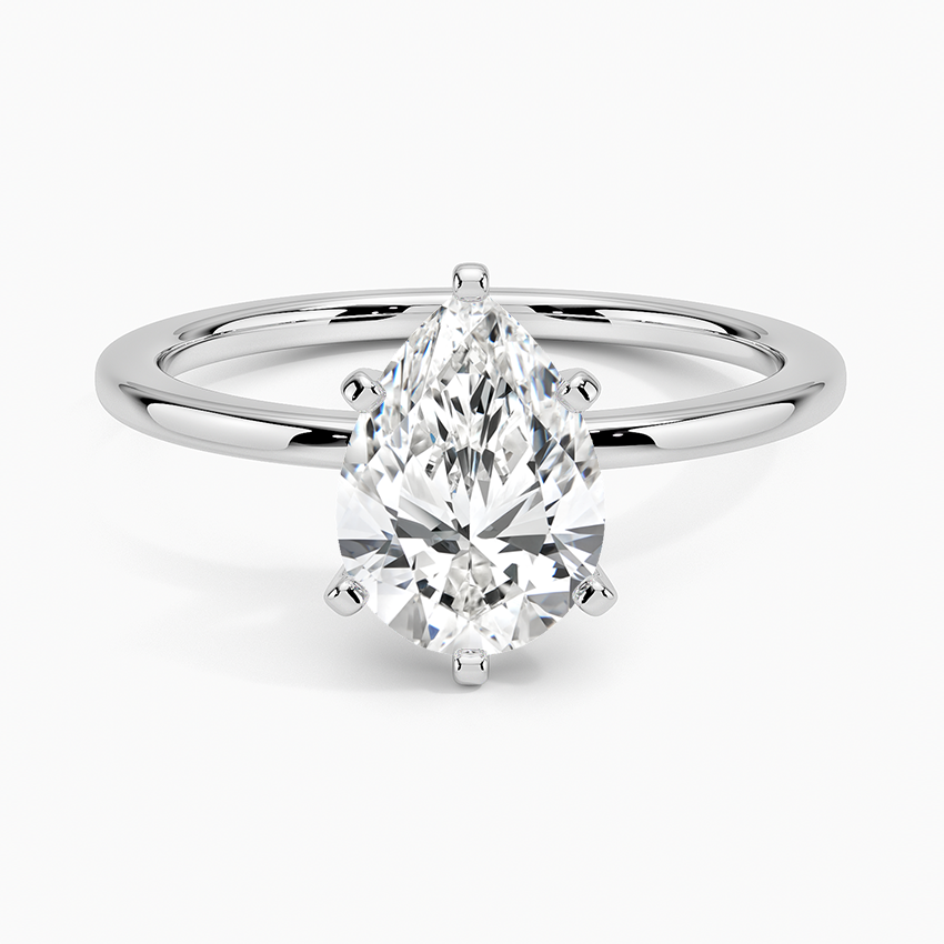 Classic Pear Solitaire Ring