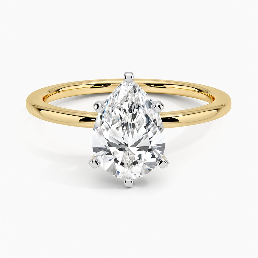 Classic Pear Solitaire Ring